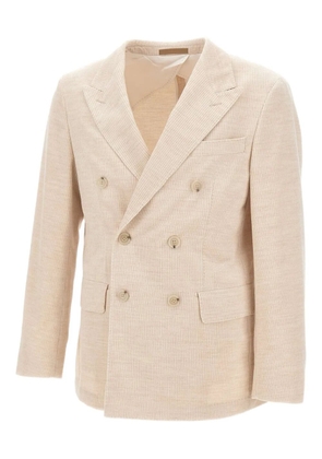 BOSS double-breasted corduroy blazer - Neutrals
