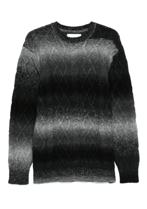 SEVEN GAUGE cable-knit ombre sweater - Black