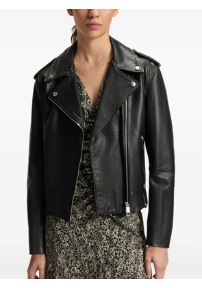 BOSS leather biker jacket - Black