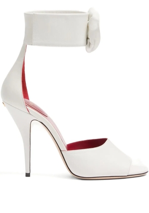 Valentino Garavani 105mm Drip Rose rose-detail ankle-strap sandals - White