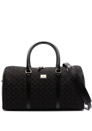 Elisabetta Franchi logo-plaque monogram-jacquard luggage bag - Black