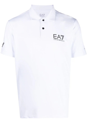 Ea7 Emporio Armani logo-print polo shirt - White