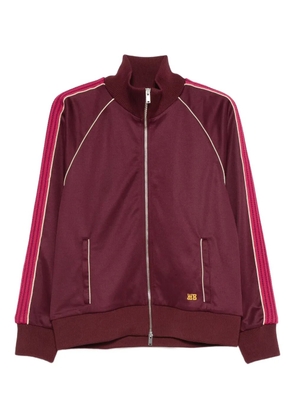 Wales Bonner striped-panel zip-up track top - Red