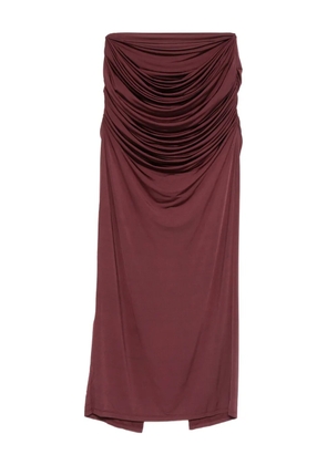 Paris Georgia draped midi skirt - OXBLOOD