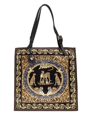 Versace animal-print baroque tote bag - Black