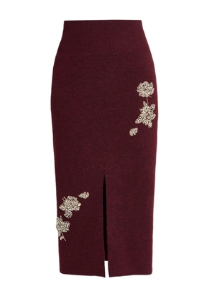 ERDEM embellished midi skirt - Red