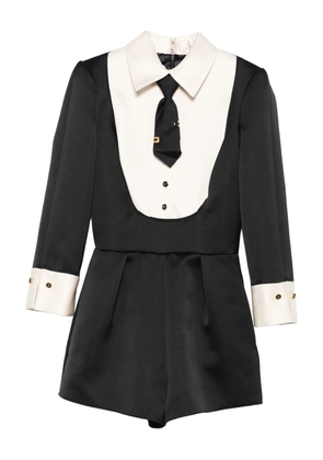 Elisabetta Franchi neck-tie playsuit - Black