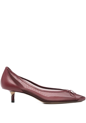 Jacquemus bow-embellished mesh pumps - Red