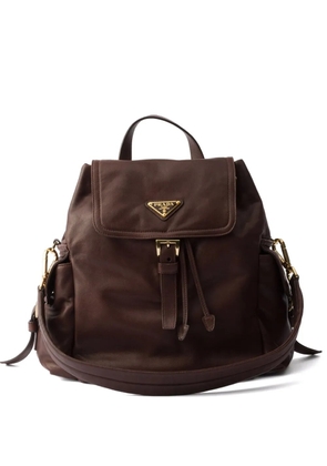 Prada medium Explore leather backpack - Brown