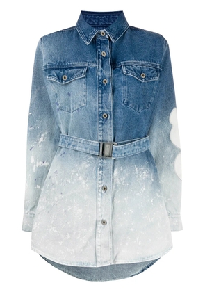 Off-White gradient denim shirt dress - Blue