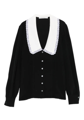 Alessandra Rich lace-trimmed collar blouse - Black