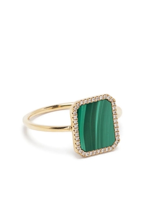 Persée 18kt yellow gold malachite and diamond ring
