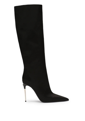 Dolce & Gabbana logo-plaque leather boots - Black