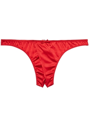 Fleur Du Mal satin crotchless thong - Red