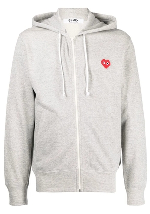 Comme Des Garçons Play logo-patch zip-up hoodie - Grey