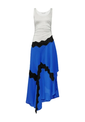 Christopher Esber lace-trimmed gathered asymmetrical dress - Blue
