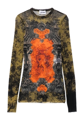 Jean Paul Gaultier logo~print top - Black