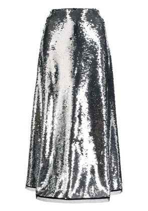 Molly Goddard sequinned midi skirt - Silver