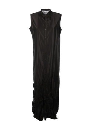 OMBRA MILANO sleeveless button-fastening shirt dress - Black