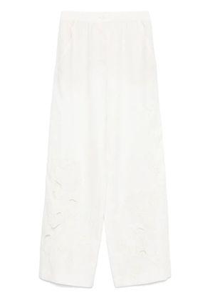 Dorothee Schumacher floral-embroidered trousers - White