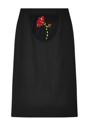 Simone Rocha Peekaboo Flower pencil skirt - Black