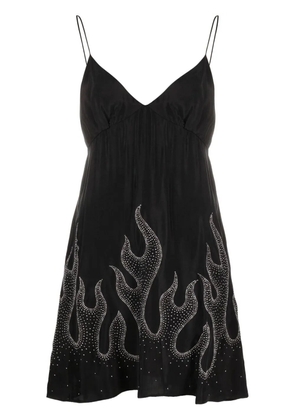 Palm Angels flame-print minidress - Black