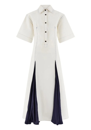Ferragamo satin-inlay shirtdress - White