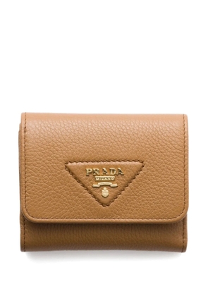 Prada small logo-plaque wallet - Brown