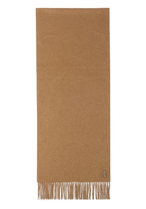Prada triangle-logo cashmere scarf - Brown