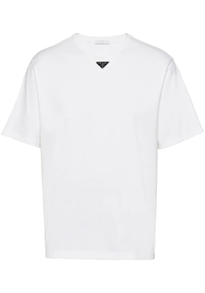 Prada triangle-logo cotton T-shirt - White