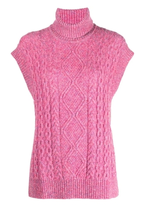 Baum Und Pferdgarten roll-neck cable-knit top - Pink