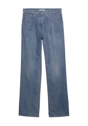 Prada washed logo-patch jeans - Blue