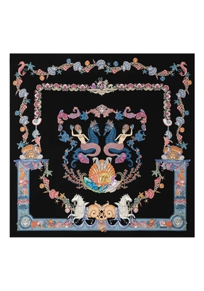 Versace Coral Theatre silk scarf - Black