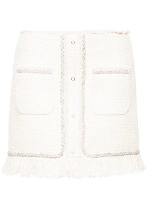 Giuseppe Di Morabito crystal-embellished bouclé mini skirt - Neutrals