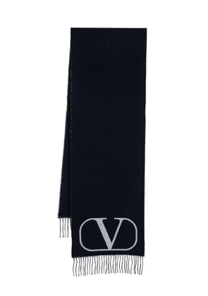 Valentino Garavani VLogo Signature frayed scarf - Blue