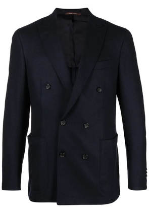 Canali peak-lapels wool-blend blazer - Blue