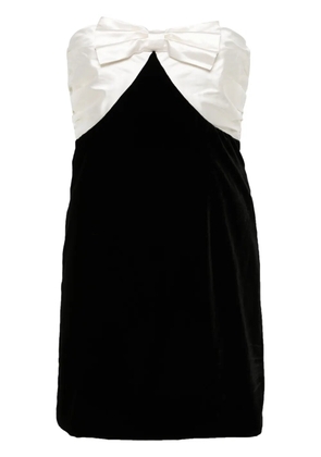 Alessandra Rich bow-detailed velour mini dress - Black