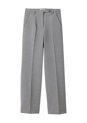 Miu Miu embroidered-logo trousers - Grey