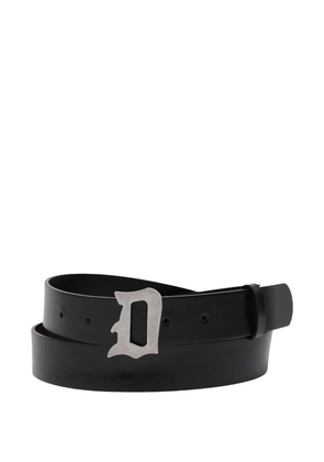 DONDUP logo-buckle leather belt - Black