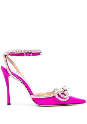MACH & MACH Double Bow 105mm satin pumps - Pink