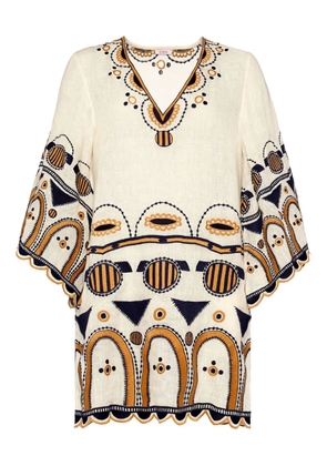 ERES Medaillon embroidered midi dress - Neutrals