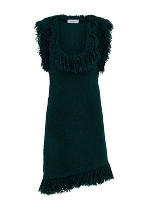 Ferragamo fringe-detail mini dress - Green