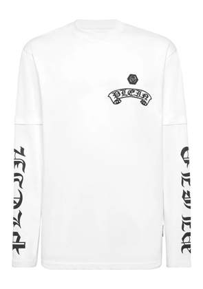 Philipp Plein logo-print long-sleeve T-shirt - White