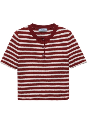 Prada cotton bouclé polo top - Red