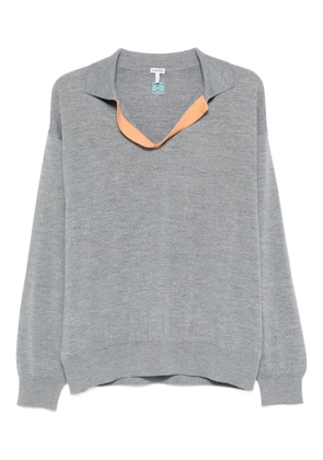 LOEWE polo-neck long-sleeve top - Grey
