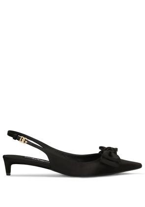Dolce & Gabbana 30mm Bow detailing slingback pumps - Black