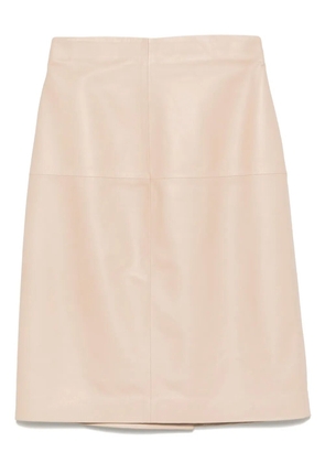 Kiton leather mini skirt - Neutrals