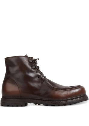 Officine Creative round-toe leather boots - Brown