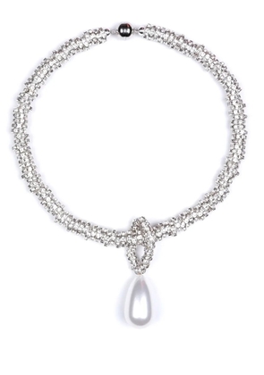 JULIETTA pearl-pendant crystal-embellished necklace - White