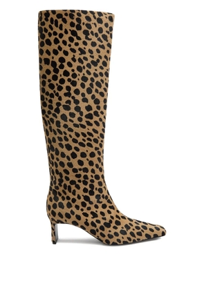 KHAITE 55mm Ona animal-print boots - Neutrals